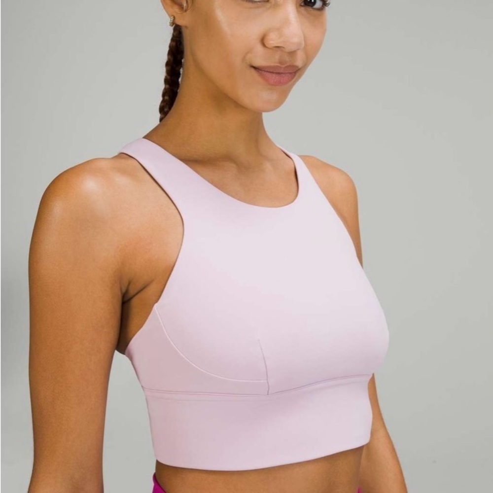 Lululemon sz 8 Wunder Train Longline Bra *Medium Support, C/D Cup Pink Peony